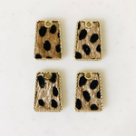 Brown Leopard Fur Trapezoid Pendant Tops