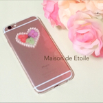 【再販】ハートの押し花iPhoneケース