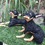 myurin様専用 ミニチュアピンシャー ペットロス製作 樹脂粘土 ミュウちゃん 愛犬さん オプション ゼブラクッション  と 鉛筆画