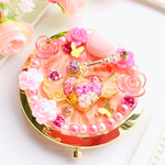 ピンク 苺 の ゆめかわ コンパクト ミラー ♡ 世界に一つだけの　オリジナル 鏡