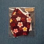 《立体マスク》Mサイズ　和柄エンジ−桜−×白