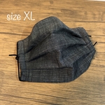 ［249］大きめメンズプリーツマスクXL ブラックデニム　さらさら裏地使用