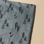 刺繍生地　ブルー