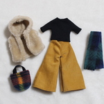 リカちゃん 服  set ♡ ワイドパンツmustard ⑤点set ♡