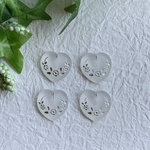 【SALE】ヴィンテージ  ハート型アクリルカボション　フロストクリア4個セット