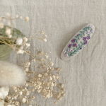 再販10【受注製作】刺繍パッチンピン「ラベンダーリース」