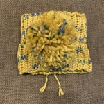 ☆新作☆スヌードにもなるペット用ニット帽　イエロー×ブルードット