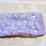 ネックウォーマーL・子供用・キッズ＊花柄＊パープル＊マフラー