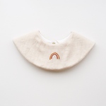 NEW*rainbow刺繍のまんまるスタイ≪milk≫