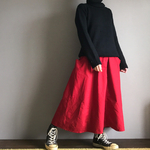 ■赤いスエヒロガリスカート■セミロング■