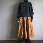 ■スエヒロガリスカート■セミロング■キャメルブラウン