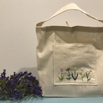 ハンドバッグ　エコバック　刺繍　お花