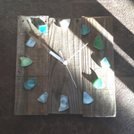 Beach glass  old materials Wall clock 