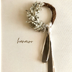 〜森の冬支度〜ふわもこxmasハーフリース:リース台20cm