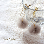 SALE♡セピアミンクファーの大人イヤリング