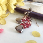 ＊再販＊【14kgf】スモーキークォーツ×モザンビークガーネット＊ピアス