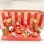 受注制作☆こねこね　樹脂粘土　春爛漫　お花見　桜　プレゼント　パンダ　くま　キリン　お弁当　