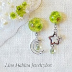 Lino Mahina～三日月＆星＊*アシンメトリー レジン イヤリング/ピアス