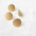 6pcs ピアスパーツ カーブラウンド マットゴールド