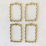 Gold Jagged Rectangle Pendant Tops