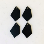 Matte Black Geometric Pentagon Pendant Tops
