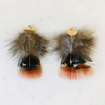 Orange Turkey Feather Pendant Tops