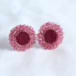 button -druzy-/red (樹脂ﾉﾝﾎｰﾙﾋﾟｱｽ)