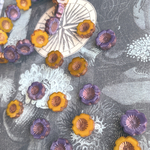 【2ペア4コセット】JIRI＊IVANA #czech beads#チェコビーズ　 flower14㎜ egg yolk/yolk/yellow  lavender/purple