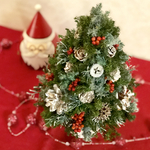 プリザーブドフラワー ＊クリスマスツリー＊テラコッタベース＊プリザーブドフラワー アレンジ＊30センチ保存用クリアケース付き