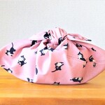 あずま袋お弁当サイズ（黒ねこ）