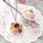 彩苺-ayame-／喫茶カラフル☆プリンアラモードネックレス 一点物