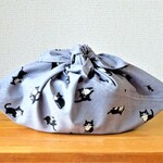 あずま袋お弁当サイズ（黒ねこ）