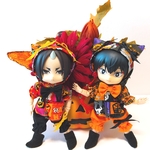 【送料無料】ハロウィン ねこみみボーイコーデ(黒) オビツサイズ ハンドメイド オリジナル