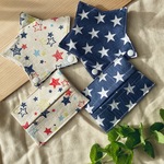 星型マスクケース&同柄ティッシュケース(予備マスク入れにもなります)の二点セット　星シルエットマスクケース、おしゃれなマスクケース