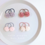 《for𓂃baby&kids》チュールポンポンミニヘアゴム ༶2set༶
