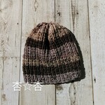 🌟ボーダー柄模様編みニット帽(キッズ用 )¥1300→¥910に値下げ致します!