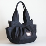 Mサイズ   13オンスナチュラルスラブデニム生地　 ころりんバッグ♪　Fm2 Lab.
