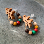 くまのリースの耳飾り