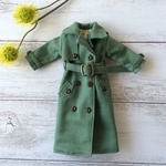 ブライス人形・リカちゃん人形のハンドメイド洋服＊カーキ色のトレンチコート