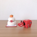 羊毛フェルトの赤べこ