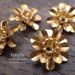 gold flower  D 花のビーズ 4個セット