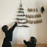 ◆【予約】S クリスマスアドベントカレンダー　クラフト袋クリップセット◎送料無料◎