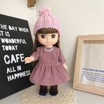 コーデュロイのネックレス風ワンピース&ニット帽&靴下の冬コーデセット ＊メルちゃん ソランちゃんの服＊