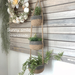 癒しのおうち時間を✳︎かぎ針編みのバイカラー3段バスケットハンギング