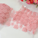 新作★チュール　りぼん★3D お花★ピンク