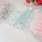 新作★チュール　りぼん★3D お花★オレンジ〜グリーン系