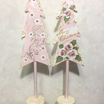 2個セット  クリスマスツリー   トールペイント