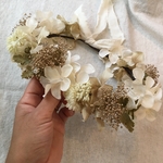 ドライフラワー mix【ベージュ】花冠　花かんむり　ベビー　キッズ