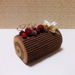 クリスマス☆ブッシュドノエル（チョコ）☆フェルトケーキ