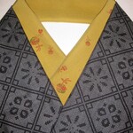 [新品]シルク半衿･丹後ちりめん（からし色に鈴）